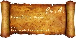 Csatári Anna névjegykártya