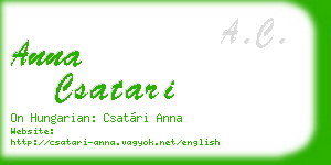 anna csatari business card